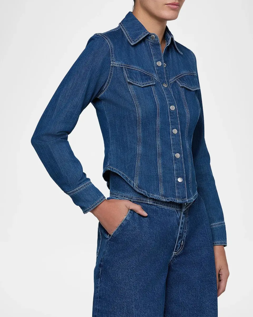 L'Agence Louis Fitted Denim Shirt | Thumbnail 5 L'Agence Louis Fitted Denim Shirt | Thumbnail 5