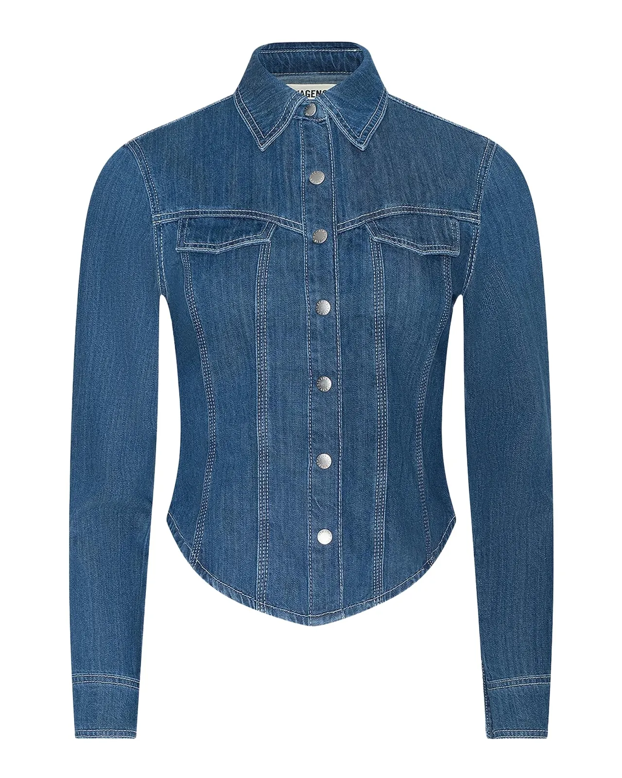 L'Agence Louis Fitted Denim Shirt
