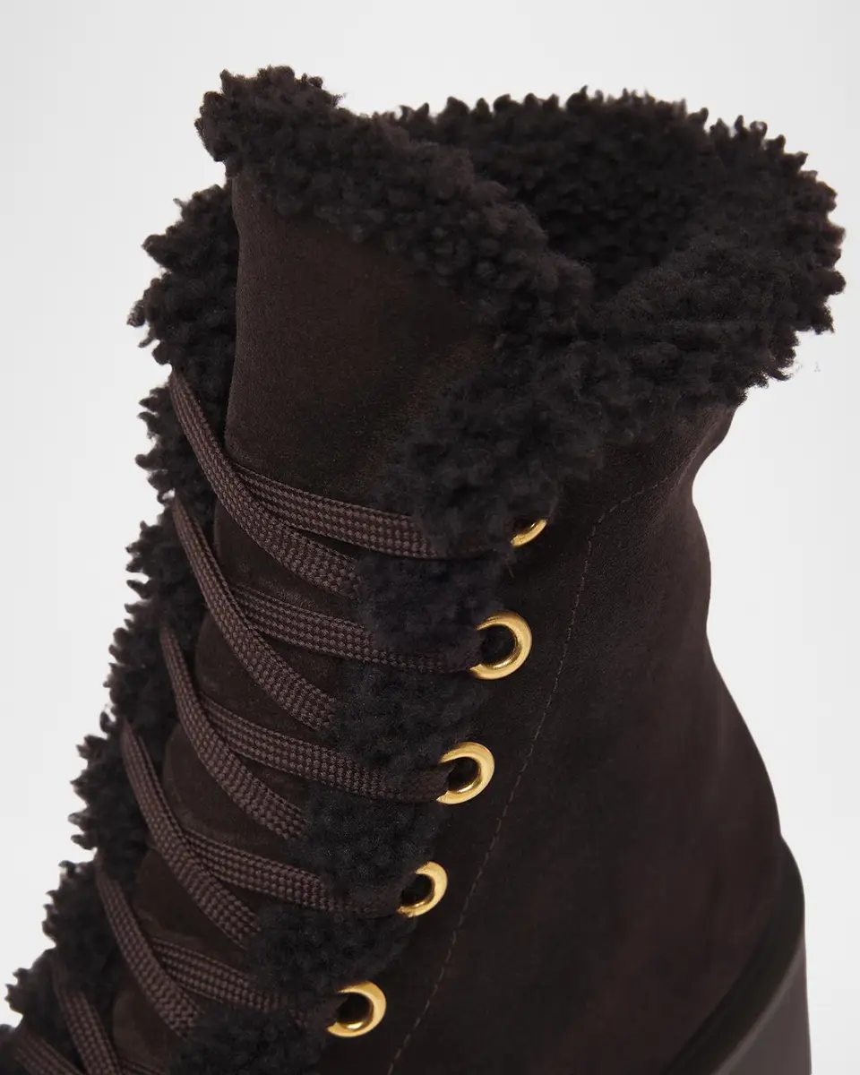 Gianvito Rossi 20mm Shearling-Lined Suede Laced Boots | Thumbnail 3 Gianvito Rossi 20mm Shearling-Lined Suede Laced Boots | Thumbnail 3