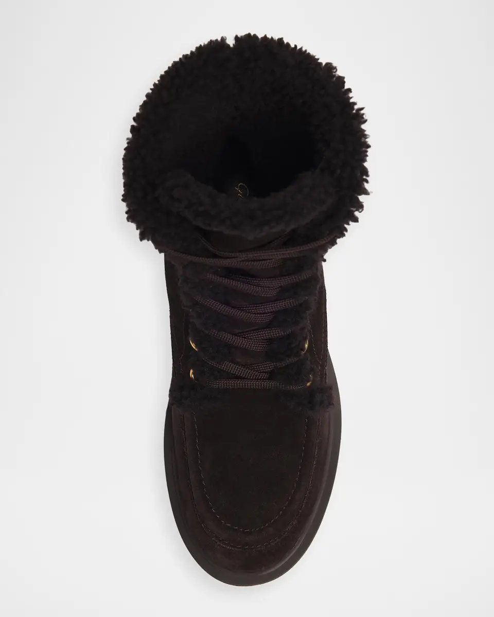 Gianvito Rossi 20mm Shearling-Lined Suede Laced Boots | Thumbnail 4 Gianvito Rossi 20mm Shearling-Lined Suede Laced Boots | Thumbnail 4