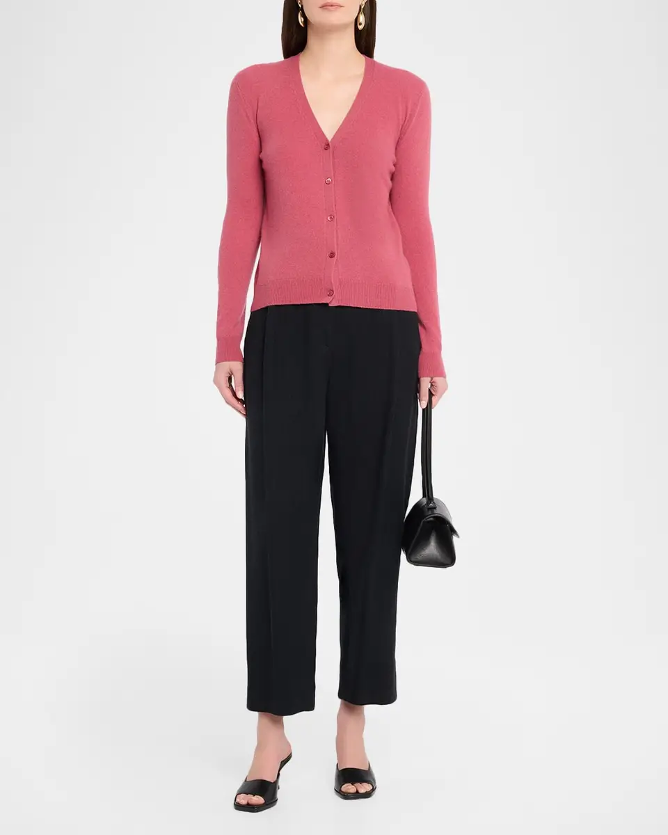 Neiman Marcus Cashmere Collection Cashmere V-Neck Cardigan | Thumbnail 2 Neiman Marcus Cashmere Collection Cashmere V-Neck Cardigan | Thumbnail 2