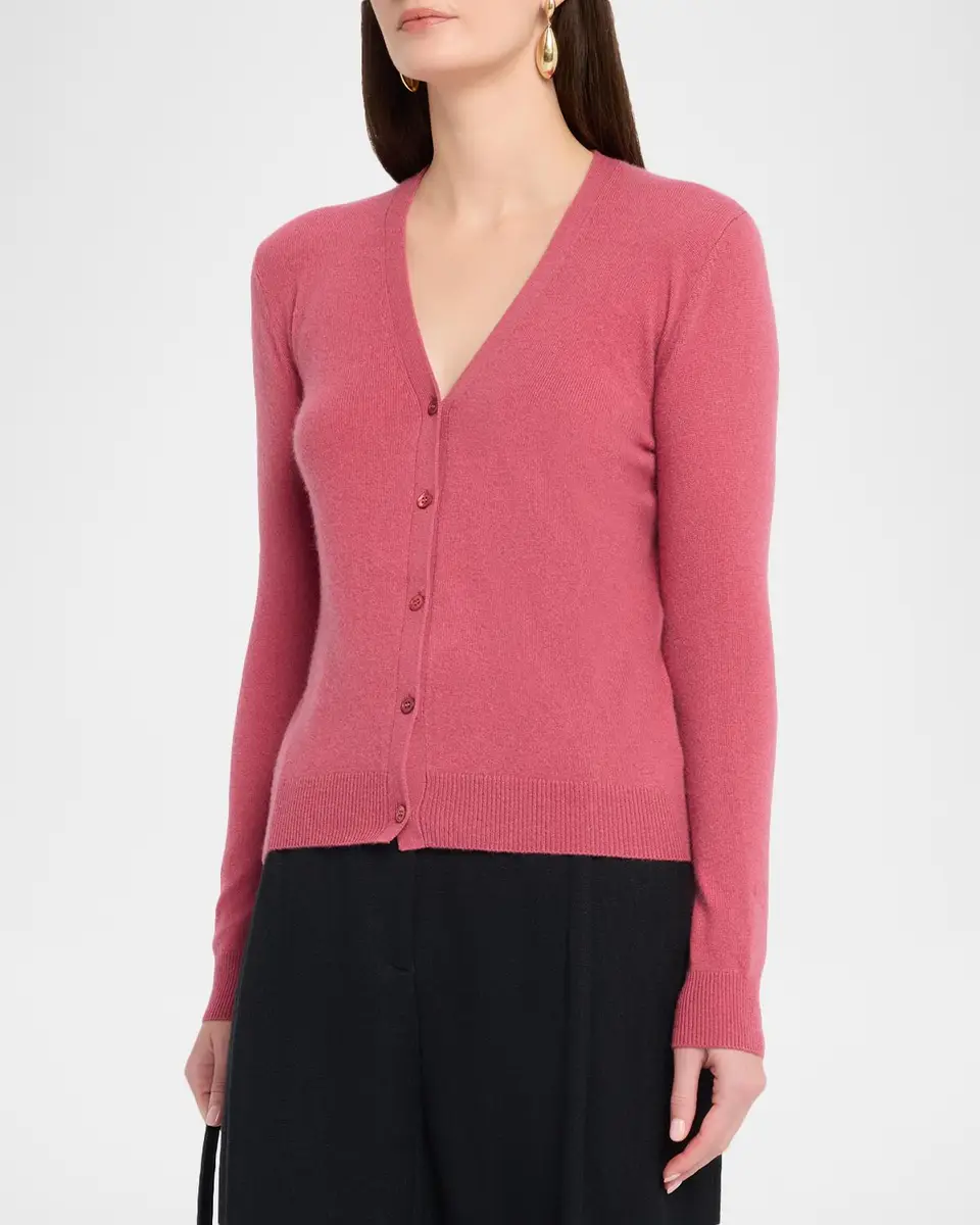 Neiman Marcus Cashmere Collection Cashmere V-Neck Cardigan | Thumbnail 4 Neiman Marcus Cashmere Collection Cashmere V-Neck Cardigan | Thumbnail 4