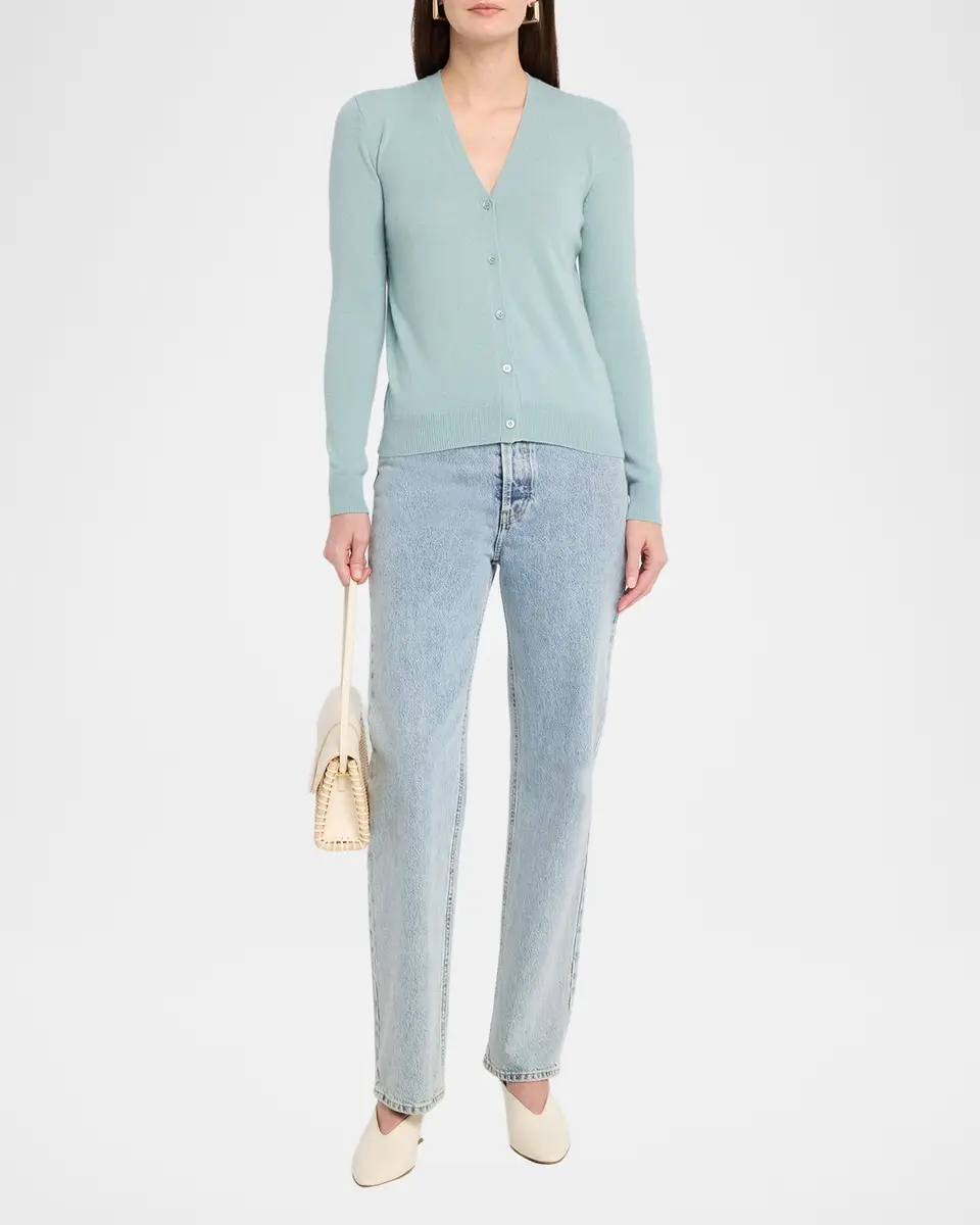 Neiman Marcus Cashmere Collection Cashmere V-Neck Cardigan | Thumbnail 2 Neiman Marcus Cashmere Collection Cashmere V-Neck Cardigan | Thumbnail 2