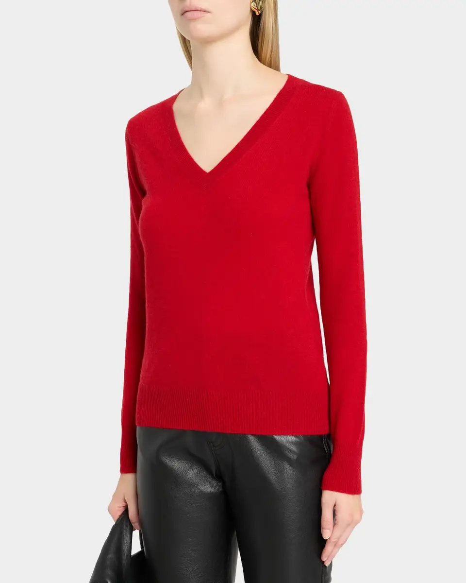 Neiman Marcus Cashmere Collection Cashmere V-Neck Sweater | Thumbnail 4 Neiman Marcus Cashmere Collection Cashmere V-Neck Sweater | Thumbnail 4