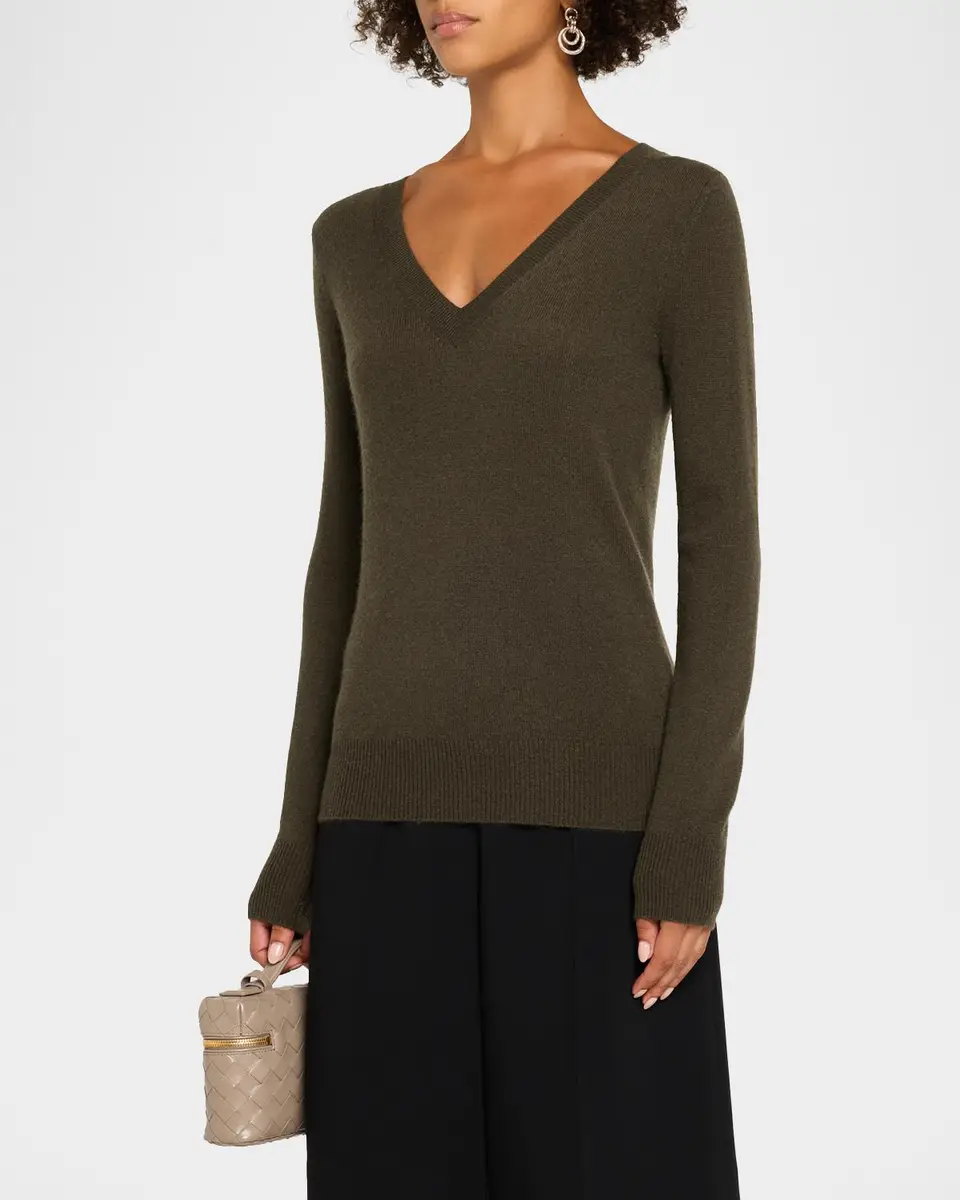 Neiman Marcus Cashmere Collection Cashmere V-Neck Sweater | Thumbnail 4 Neiman Marcus Cashmere Collection Cashmere V-Neck Sweater | Thumbnail 4
