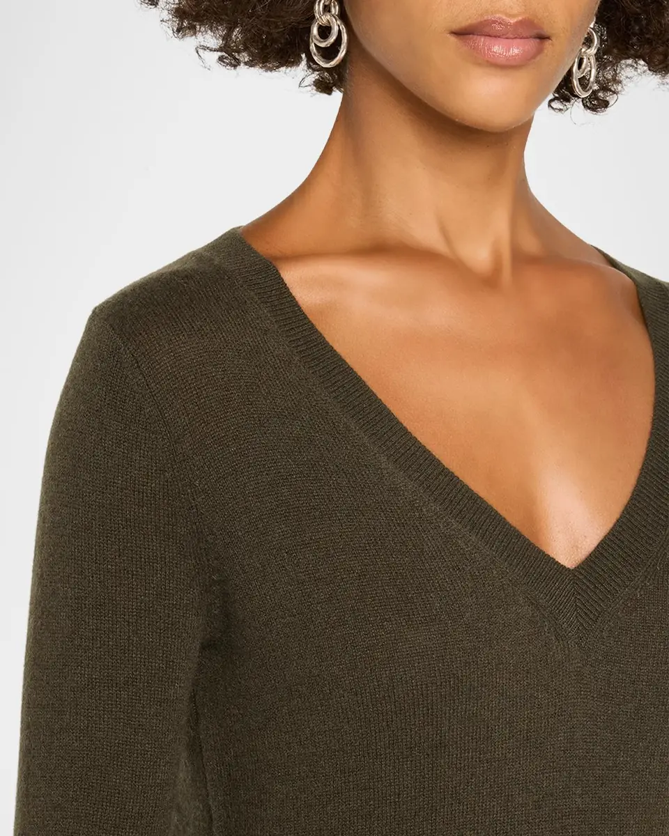 Neiman Marcus Cashmere Collection Cashmere V-Neck Sweater | Thumbnail 5 Neiman Marcus Cashmere Collection Cashmere V-Neck Sweater | Thumbnail 5