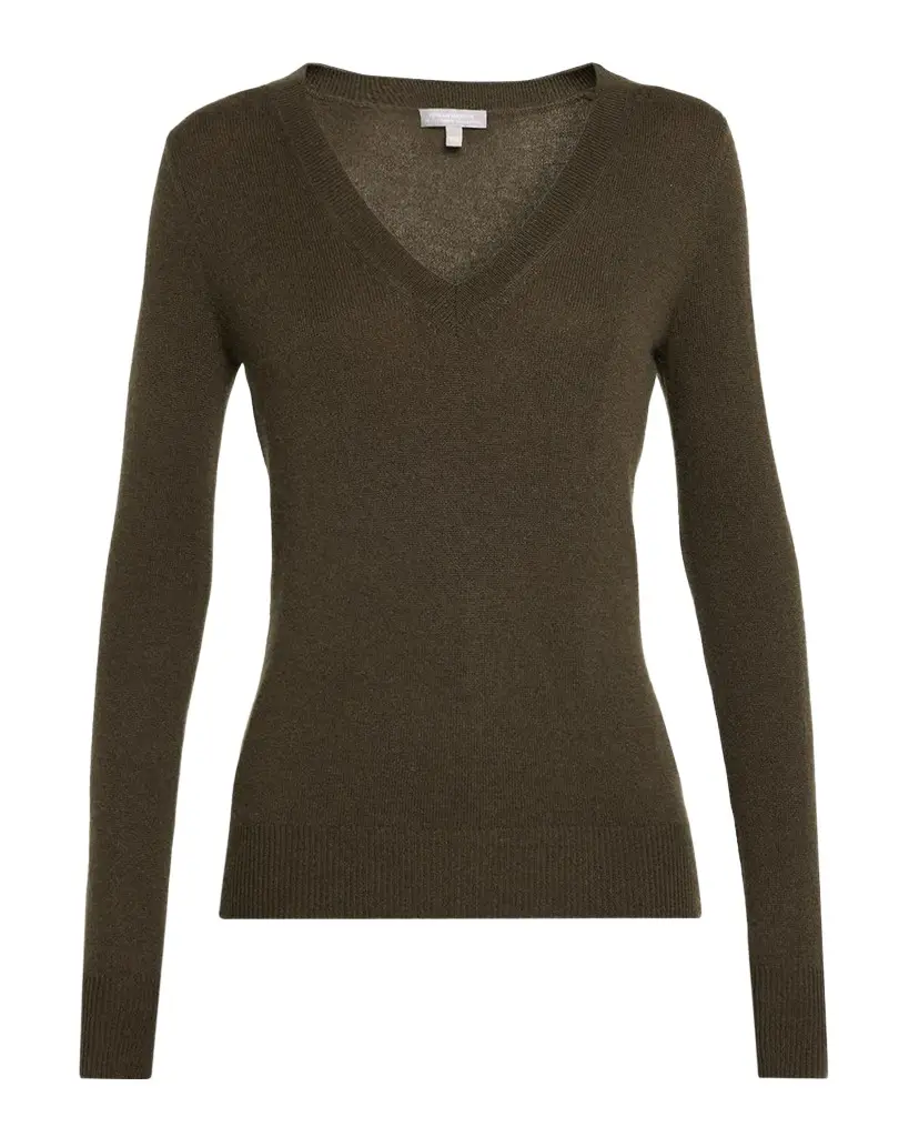 Neiman Marcus Cashmere Collection Cashmere V-Neck Sweater