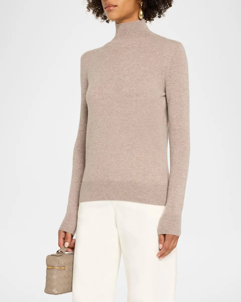Neiman Marcus Cashmere Collection Mock-Neck Cashmere Sweater | Thumbnail 4 Neiman Marcus Cashmere Collection Mock-Neck Cashmere Sweater | Thumbnail 4