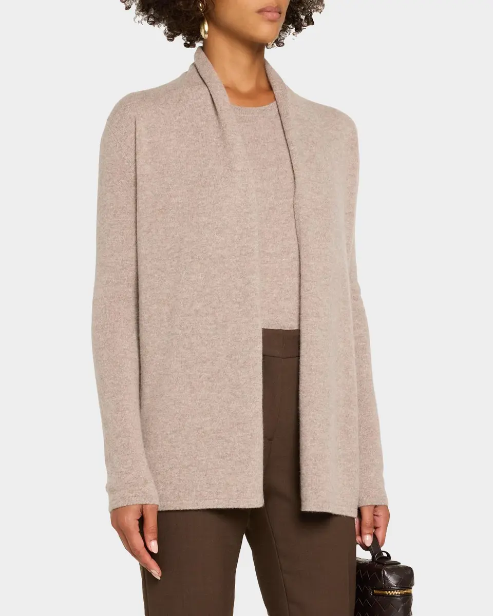 Neiman Marcus Cashmere Collection Open-Front Cashmere Cardigan | Thumbnail 4