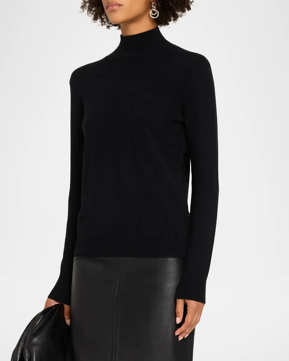 Neiman Marcus Cashmere Collection Mock-Neck Cashmere Sweater | Thumbnail 4 Neiman Marcus Cashmere Collection Mock-Neck Cashmere Sweater | Thumbnail 4