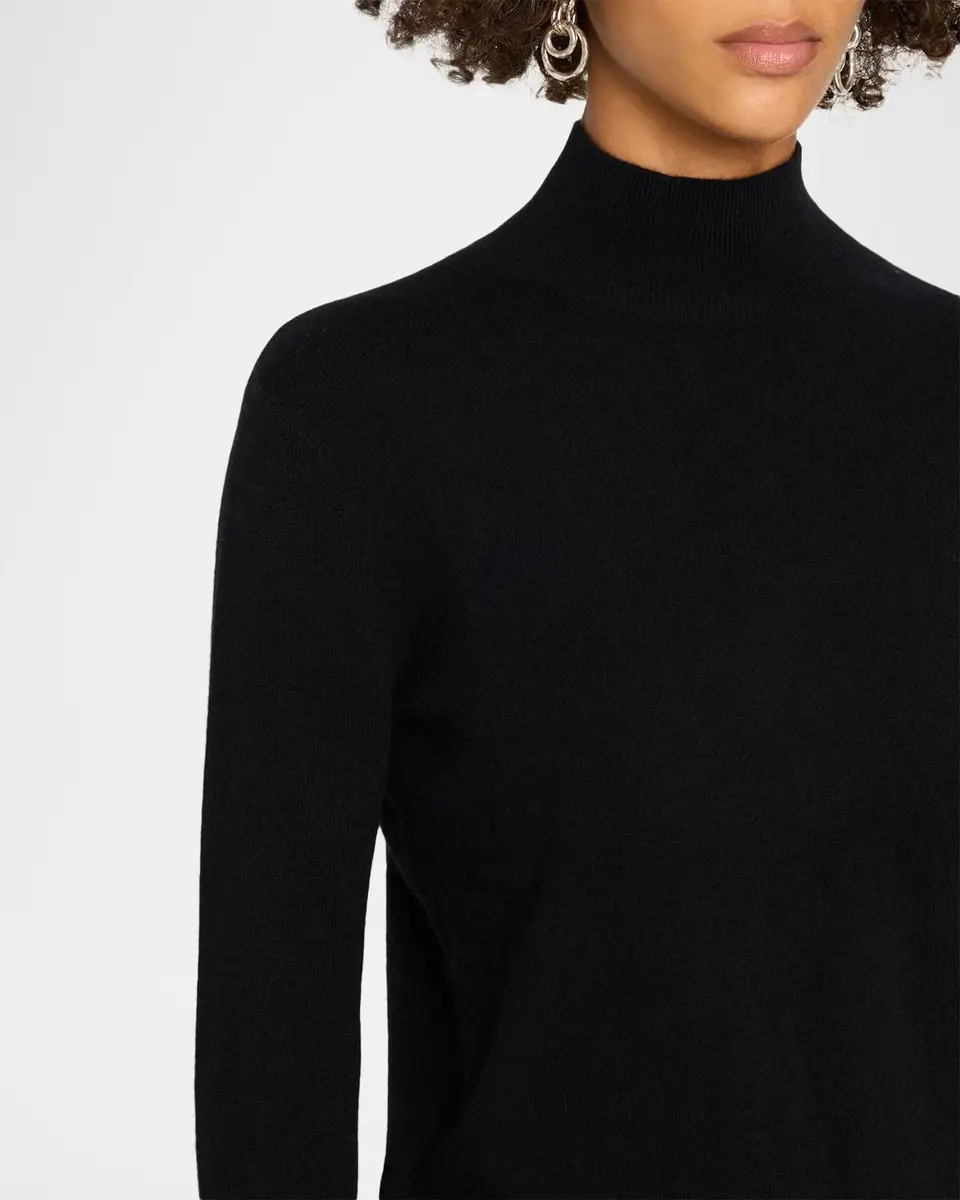 Neiman Marcus Cashmere Collection Mock-Neck Cashmere Sweater | Thumbnail 5 Neiman Marcus Cashmere Collection Mock-Neck Cashmere Sweater | Thumbnail 5