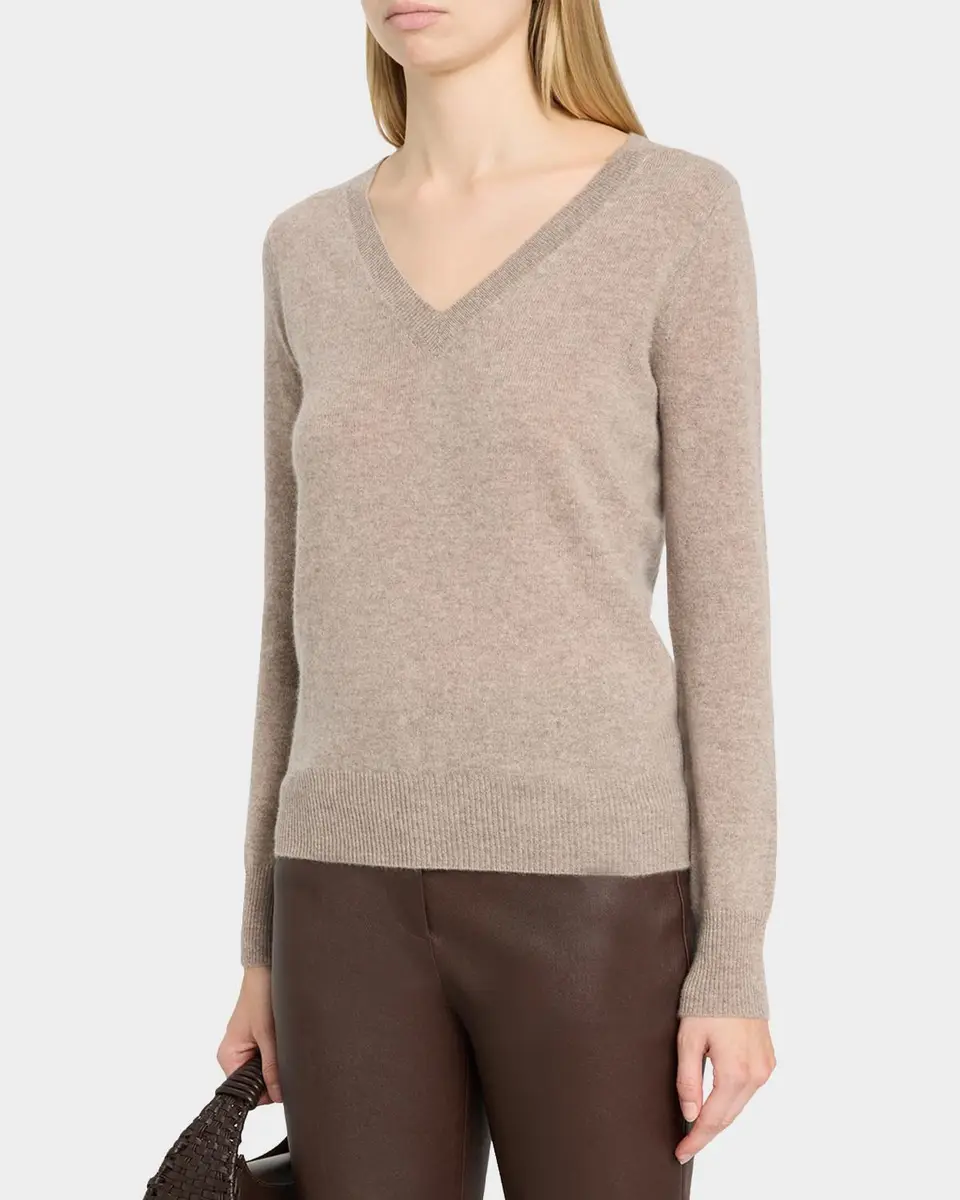 Neiman Marcus Cashmere Collection Cashmere V-Neck Sweater | Thumbnail 4 Neiman Marcus Cashmere Collection Cashmere V-Neck Sweater | Thumbnail 4
