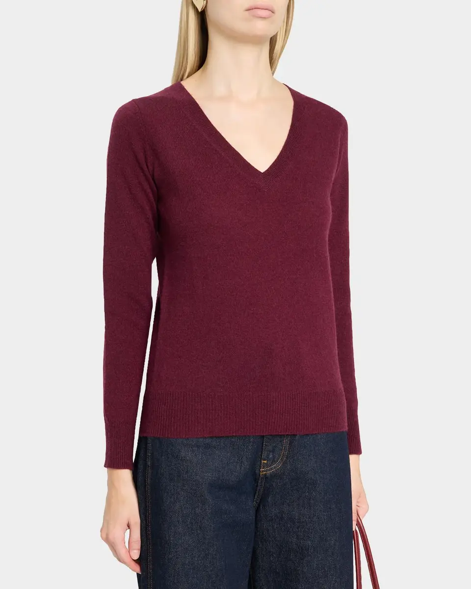 Neiman Marcus Cashmere Collection Cashmere V-Neck Sweater | Thumbnail 4 Neiman Marcus Cashmere Collection Cashmere V-Neck Sweater | Thumbnail 4