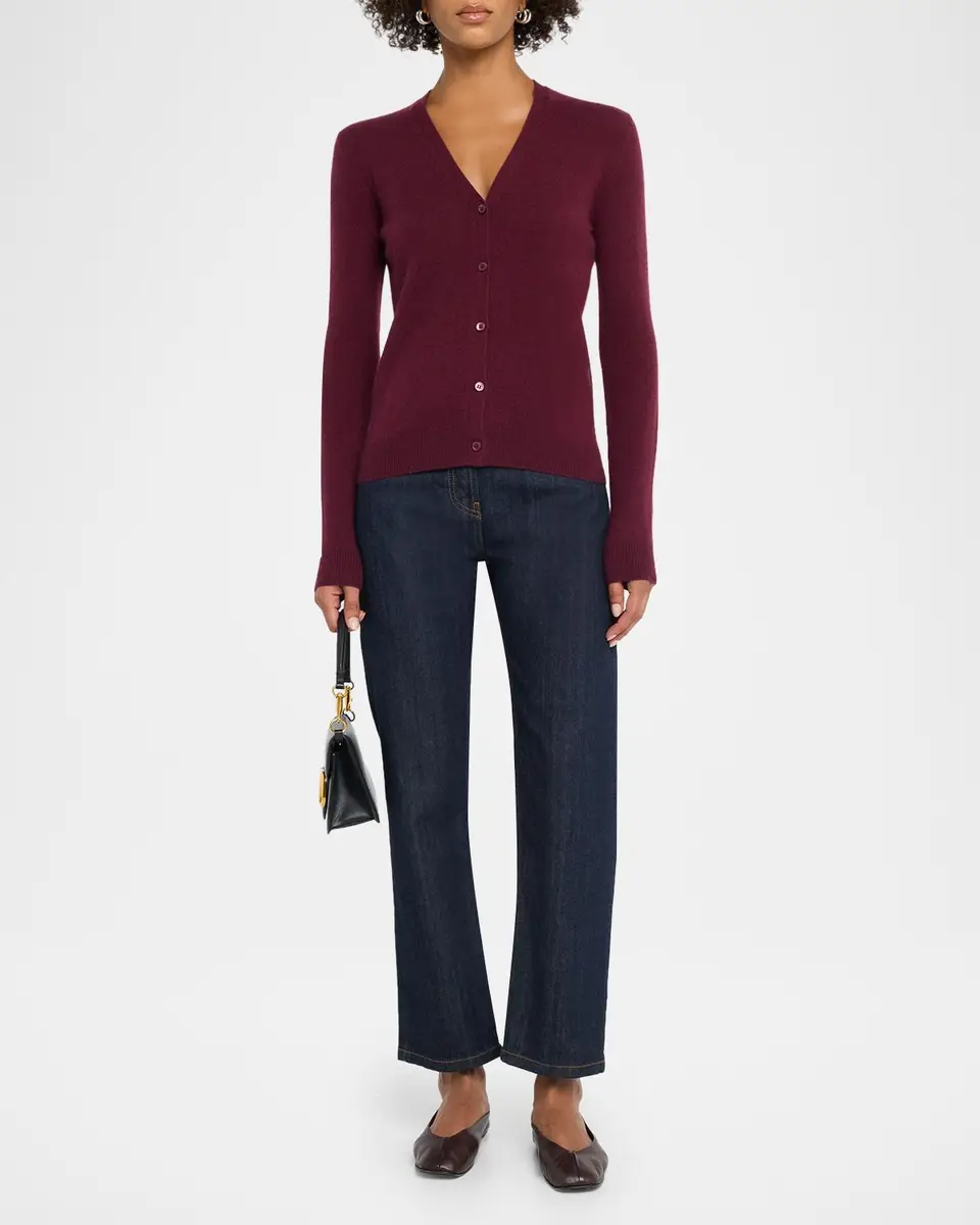 Neiman Marcus Cashmere Collection Cashmere V-Neck Cardigan | Thumbnail 2