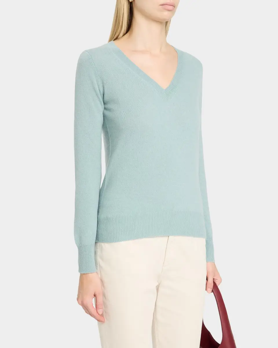 Neiman Marcus Cashmere Collection Cashmere V-Neck Sweater | Thumbnail 4 Neiman Marcus Cashmere Collection Cashmere V-Neck Sweater | Thumbnail 4