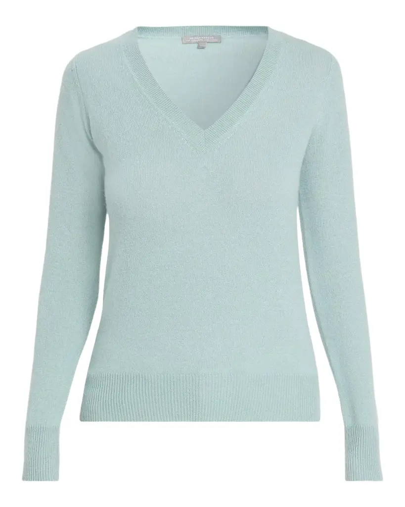 Neiman Marcus Cashmere Collection Cashmere V-Neck Sweater