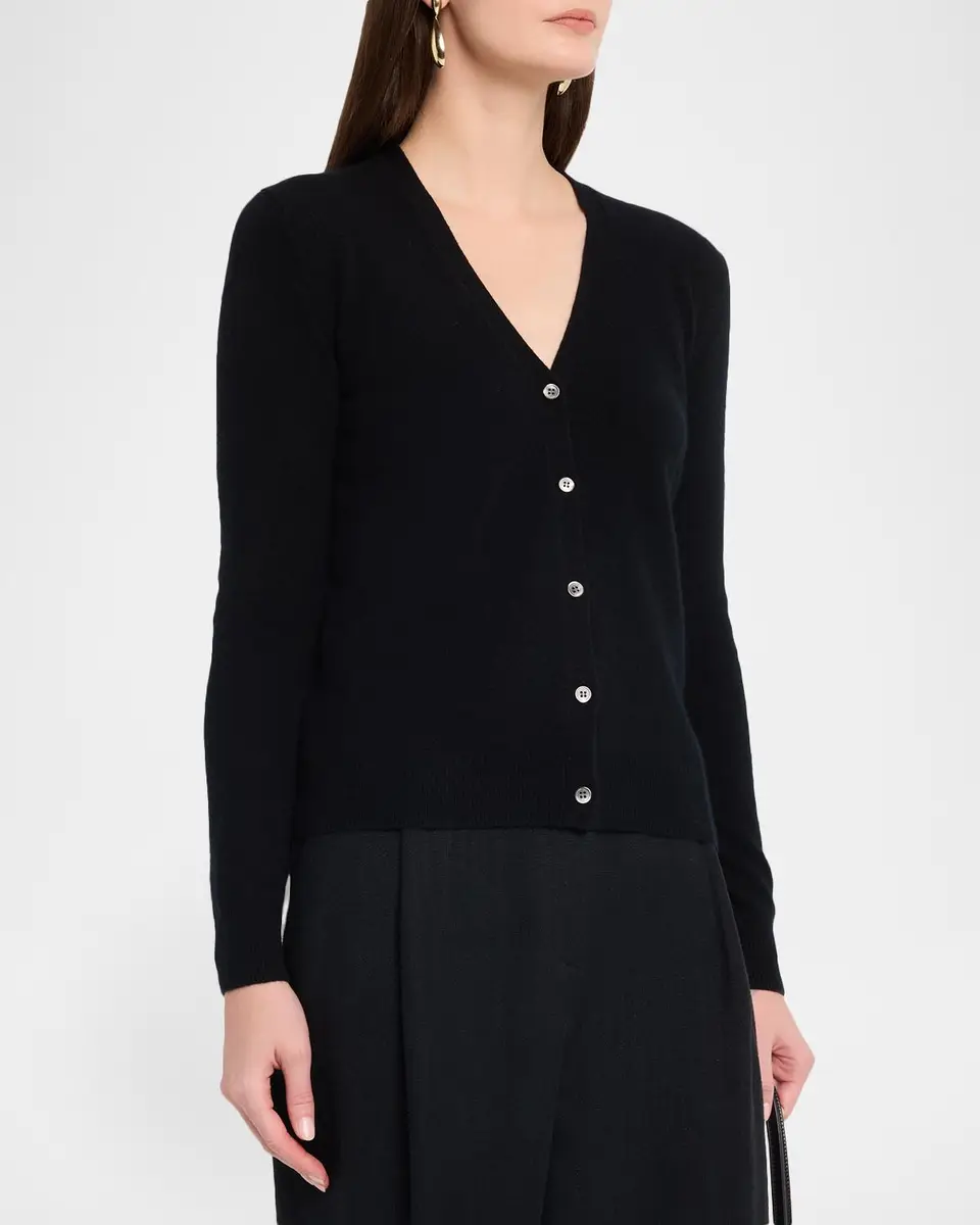 Neiman Marcus Cashmere Collection Cashmere V-Neck Cardigan | Thumbnail 4