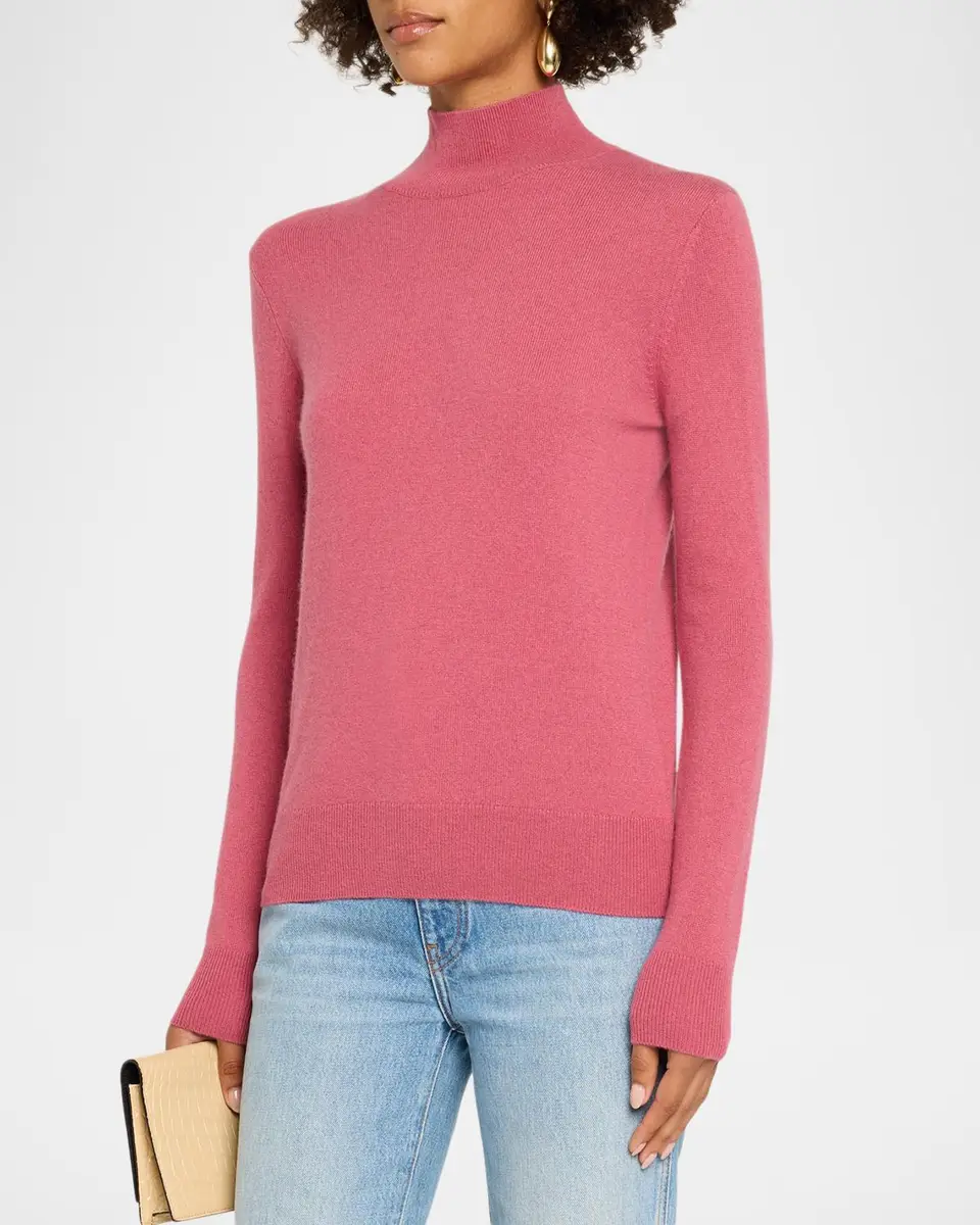 Neiman Marcus Cashmere Collection Mock-Neck Cashmere Sweater | Thumbnail 4 Neiman Marcus Cashmere Collection Mock-Neck Cashmere Sweater | Thumbnail 4