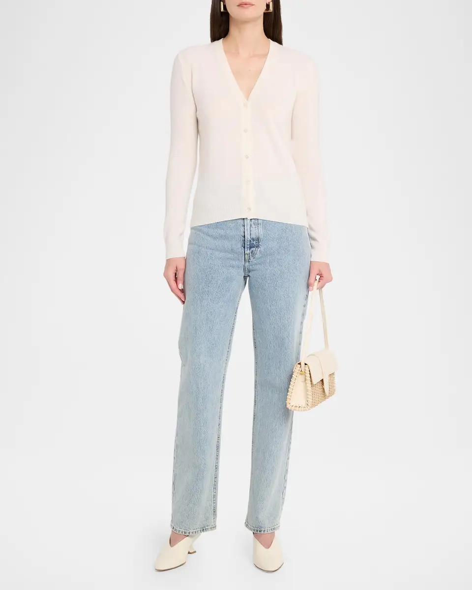 Neiman Marcus Cashmere Collection Cashmere V-Neck Cardigan | Thumbnail 2