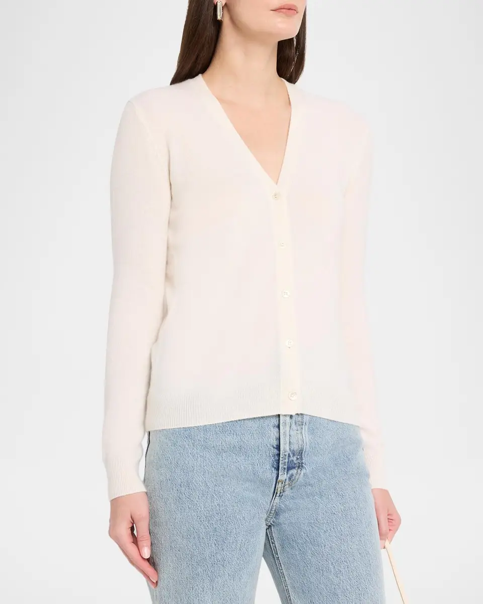 Neiman Marcus Cashmere Collection Cashmere V-Neck Cardigan | Thumbnail 4