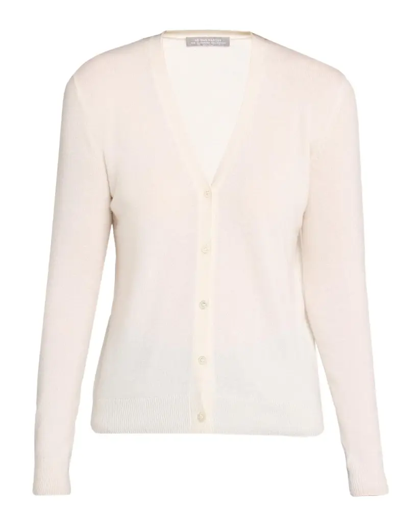 Neiman Marcus Cashmere Collection Cashmere V-Neck Cardigan