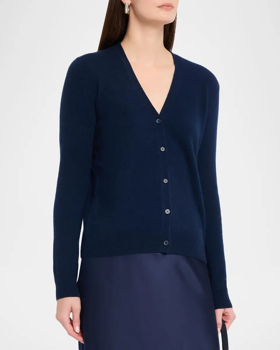 Neiman Marcus Cashmere Collection Cashmere V-Neck Cardigan | Thumbnail 4
