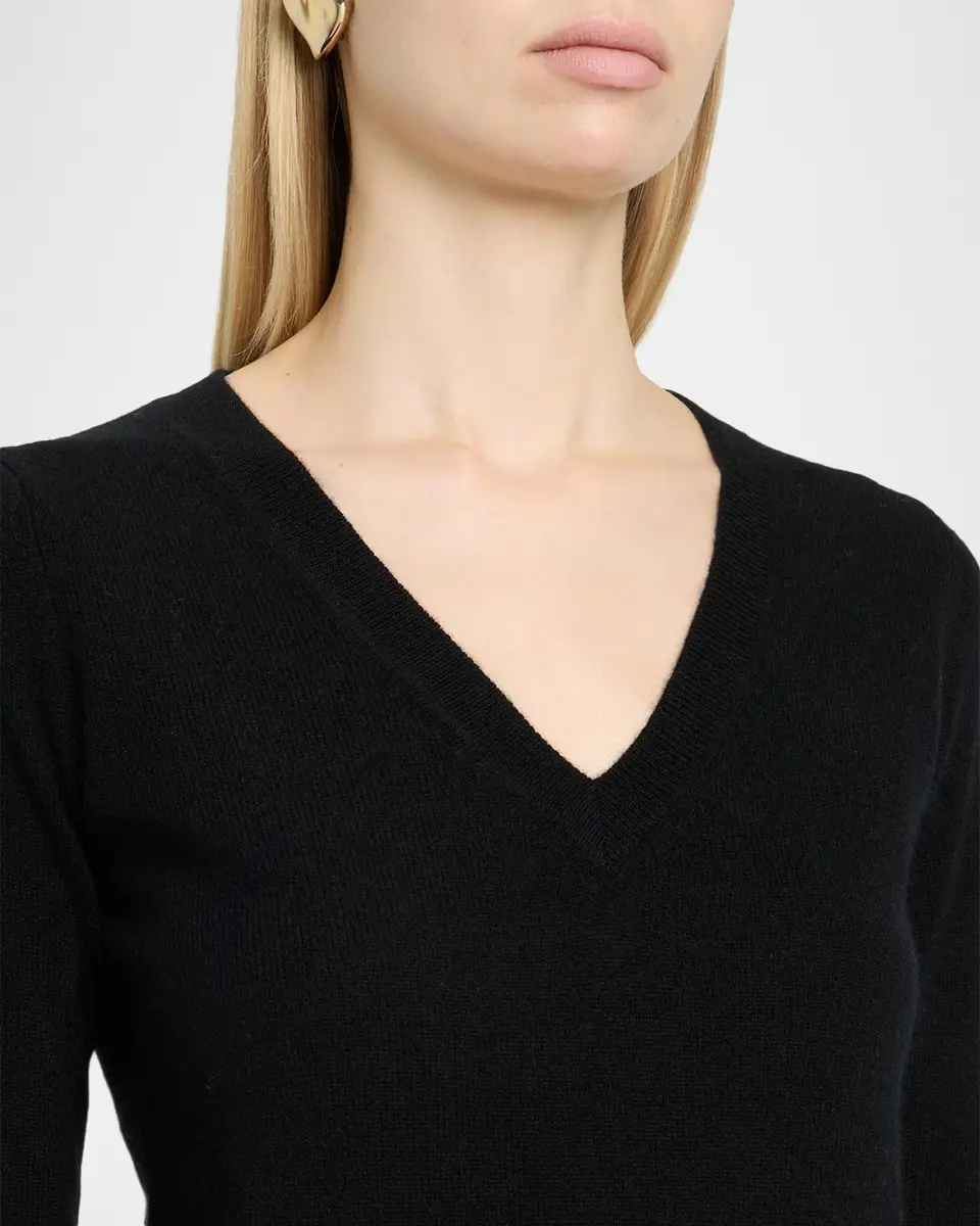 Neiman Marcus Cashmere Collection Cashmere V-Neck Sweater | Thumbnail 5 Neiman Marcus Cashmere Collection Cashmere V-Neck Sweater | Thumbnail 5