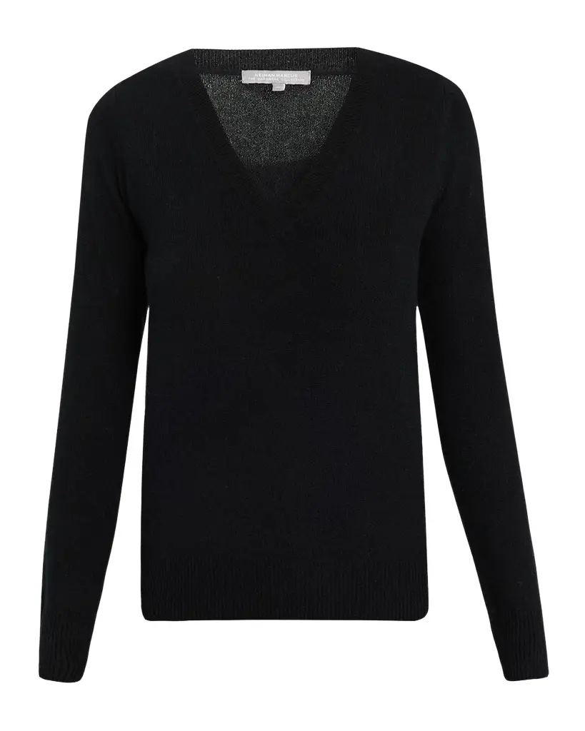 Neiman Marcus Cashmere Collection Cashmere V-Neck Sweater