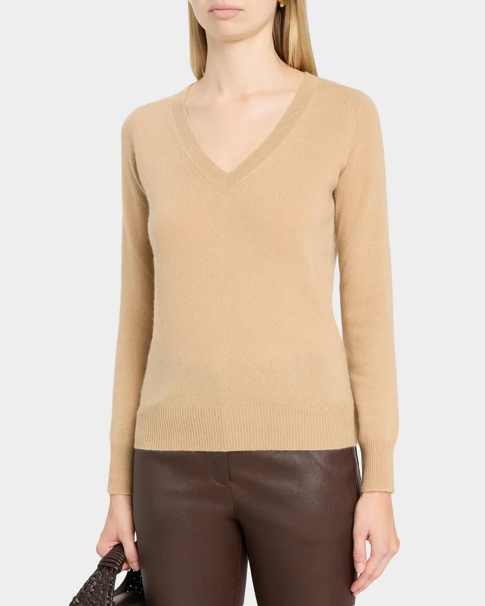 Neiman Marcus Cashmere Collection Cashmere V-Neck Sweater | Thumbnail 4 Neiman Marcus Cashmere Collection Cashmere V-Neck Sweater | Thumbnail 4