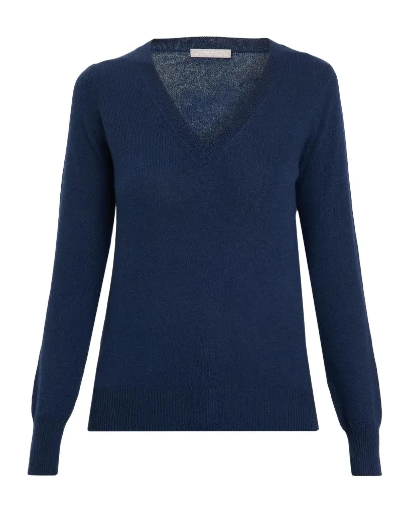 Neiman Marcus Cashmere Collection Cashmere V-Neck Sweater