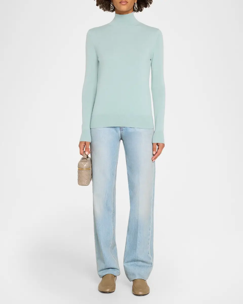 Neiman Marcus Cashmere Collection Mock-Neck Cashmere Sweater | Thumbnail 2 Neiman Marcus Cashmere Collection Mock-Neck Cashmere Sweater | Thumbnail 2