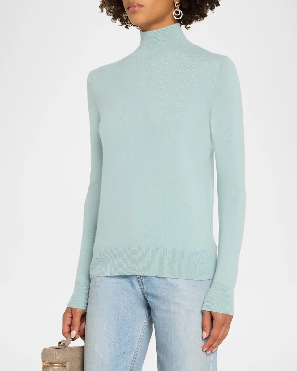 Neiman Marcus Cashmere Collection Mock-Neck Cashmere Sweater | Thumbnail 4 Neiman Marcus Cashmere Collection Mock-Neck Cashmere Sweater | Thumbnail 4