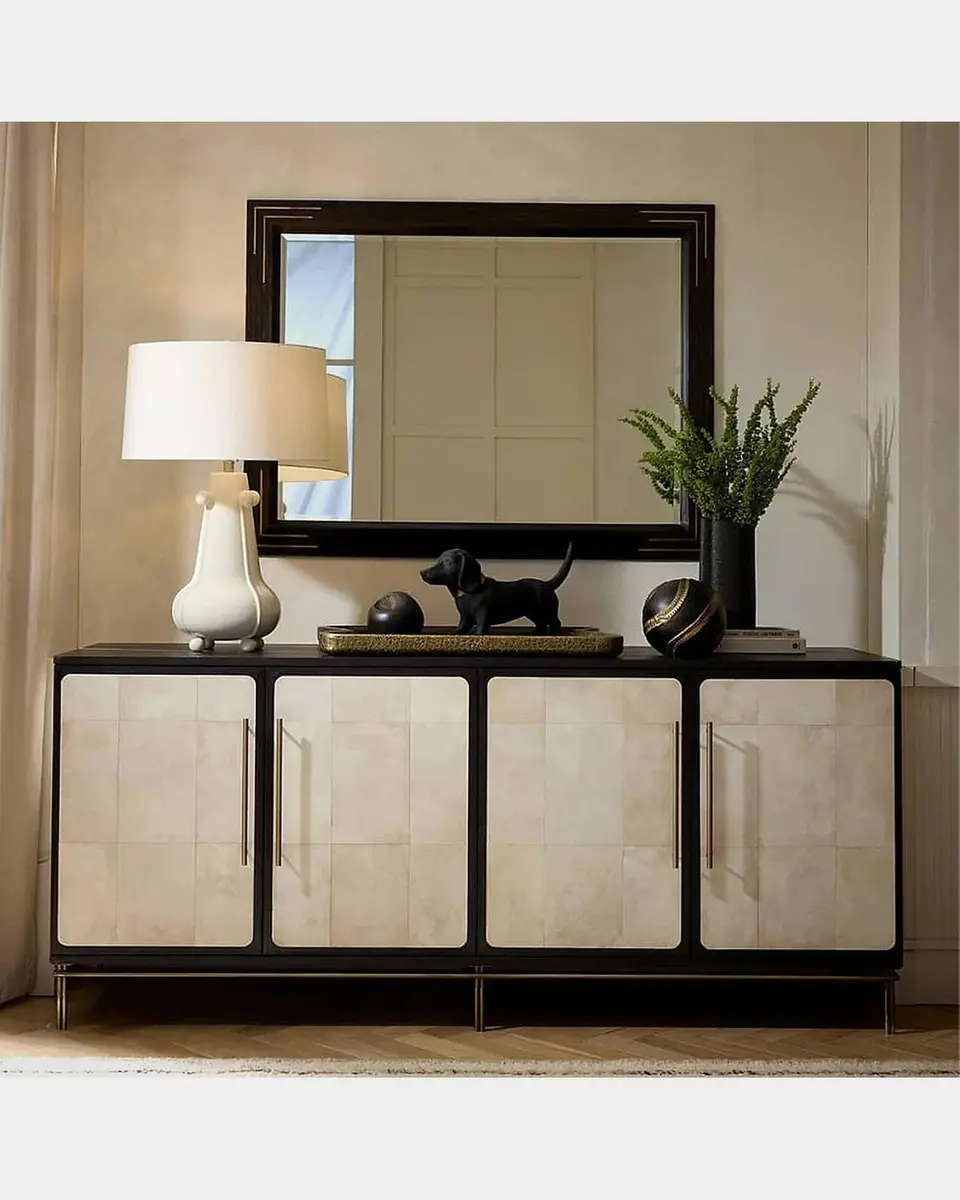 Arteriors Moses Mango Wood & Antique Brass Rectangular Mirror | Thumbnail 3