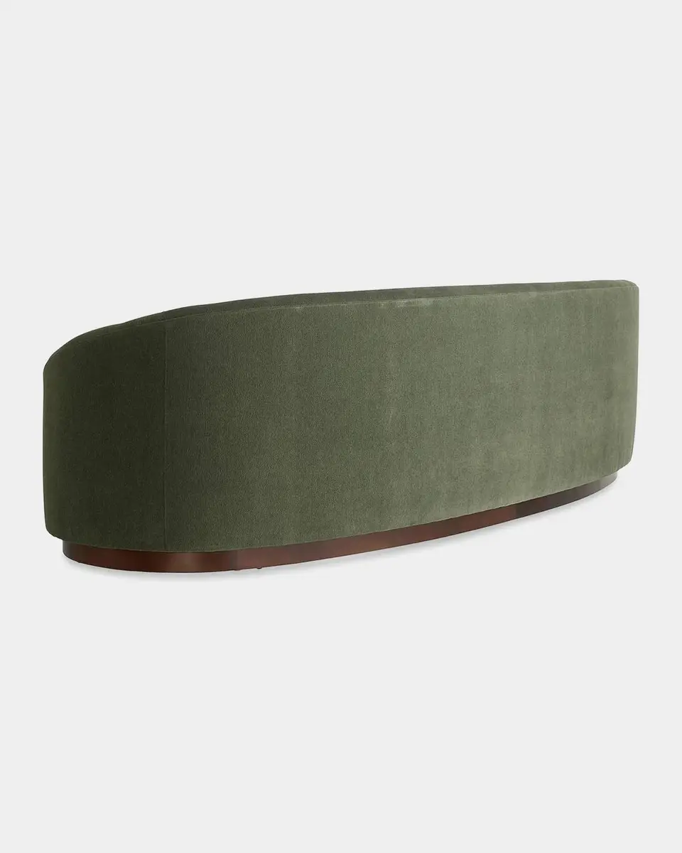 Arteriors Turner Chenille & Walnut Base Curved Sofa | Thumbnail 6 Arteriors Turner Chenille & Walnut Base Curved Sofa | Thumbnail 6