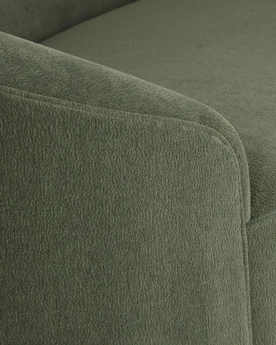 Arteriors Turner Chenille & Walnut Base Curved Sofa | Thumbnail 9 Arteriors Turner Chenille & Walnut Base Curved Sofa | Thumbnail 9