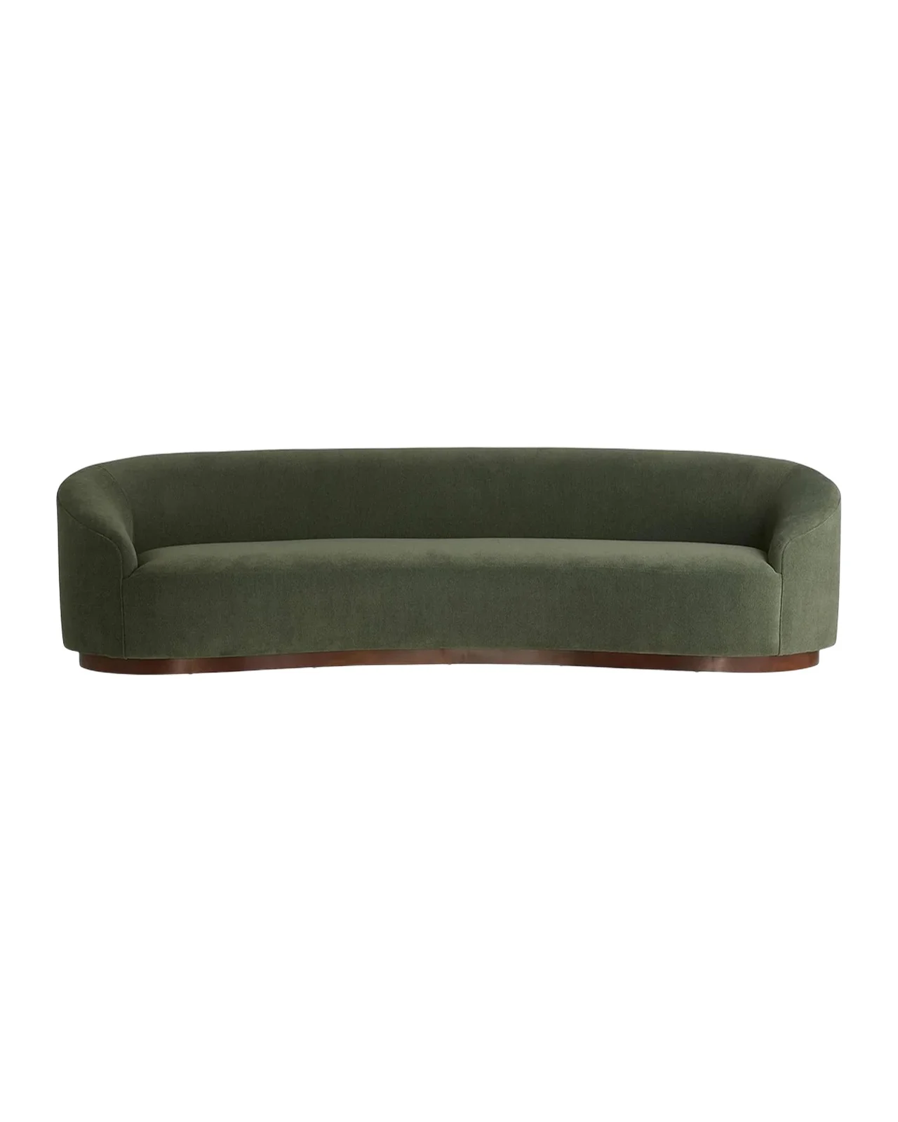 Arteriors Turner Chenille & Walnut Base Curved Sofa