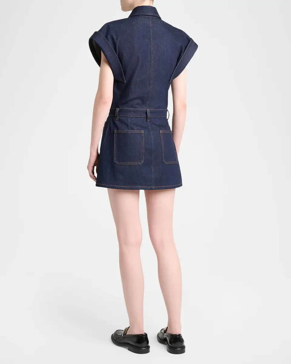 Givenchy Cap-Sleeve Raw Denim Mini Shirtdress | Thumbnail 3 Givenchy Cap-Sleeve Raw Denim Mini Shirtdress | Thumbnail 3