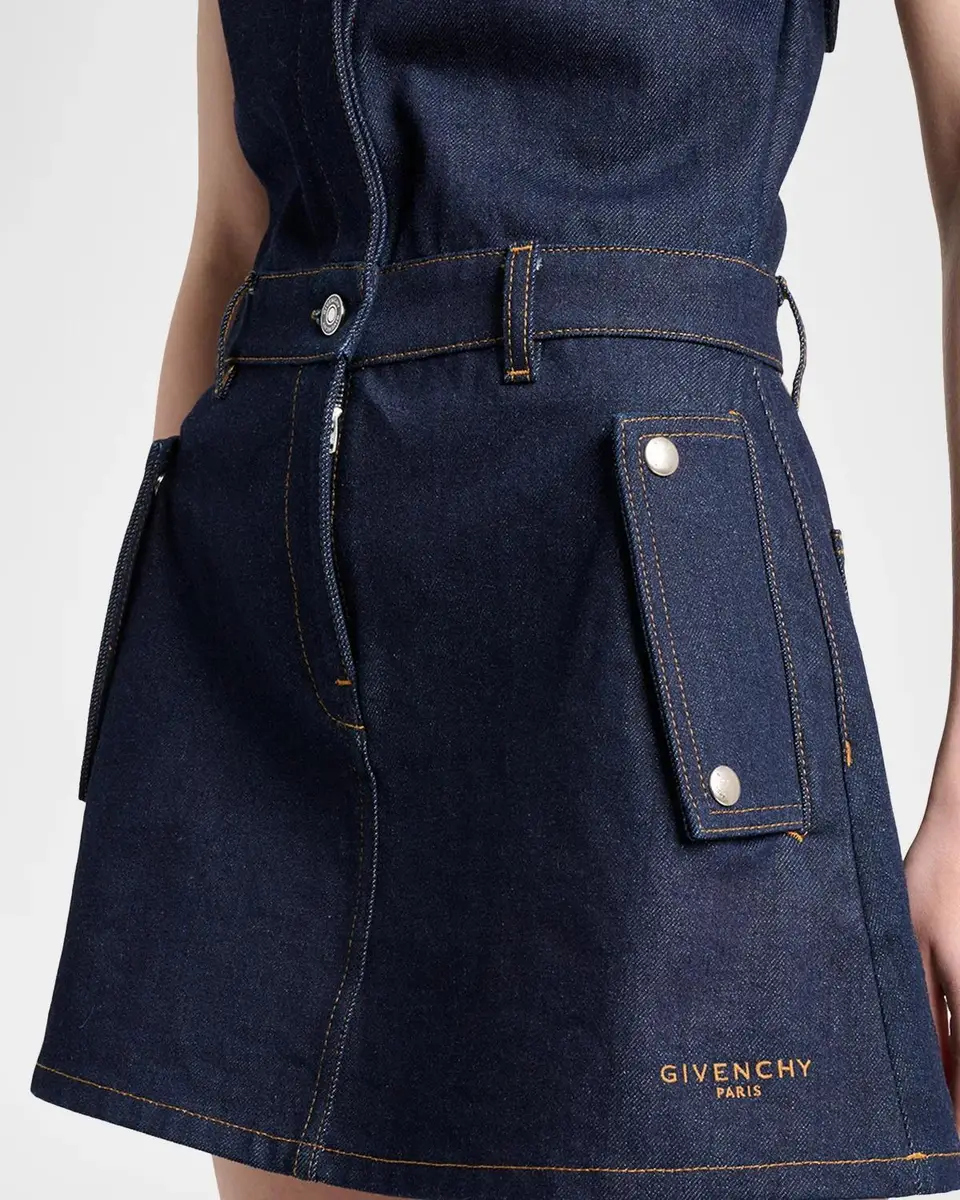 Givenchy Cap-Sleeve Raw Denim Mini Shirtdress | Thumbnail 5 Givenchy Cap-Sleeve Raw Denim Mini Shirtdress | Thumbnail 5