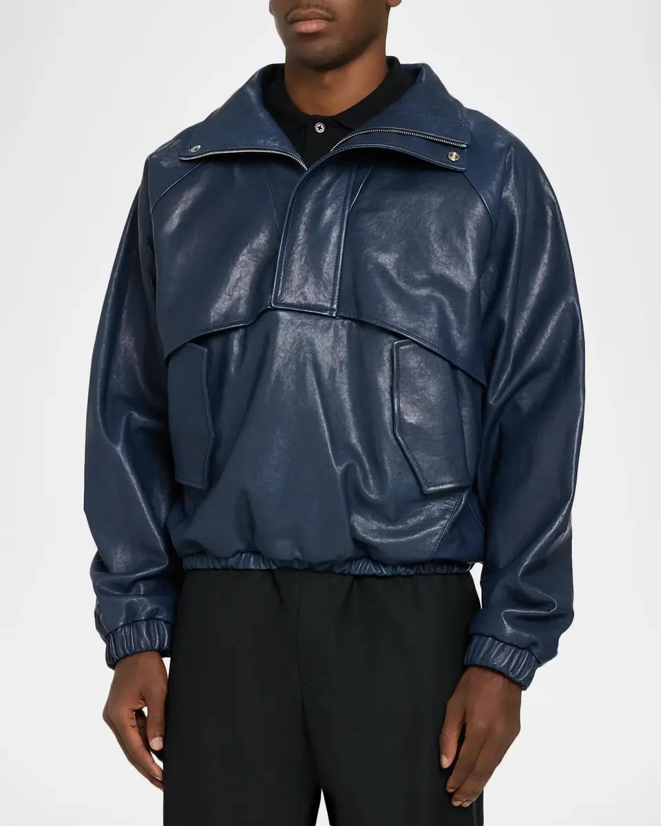 PUBLIC SCHOOL NEW YORK Men's Dekalb Leather Anorak | Thumbnail 4