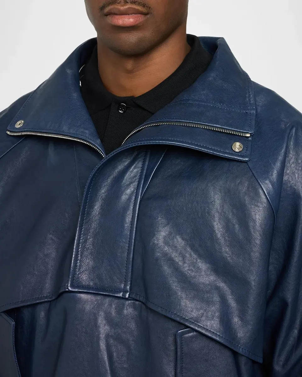 PUBLIC SCHOOL NEW YORK Men's Dekalb Leather Anorak | Thumbnail 5