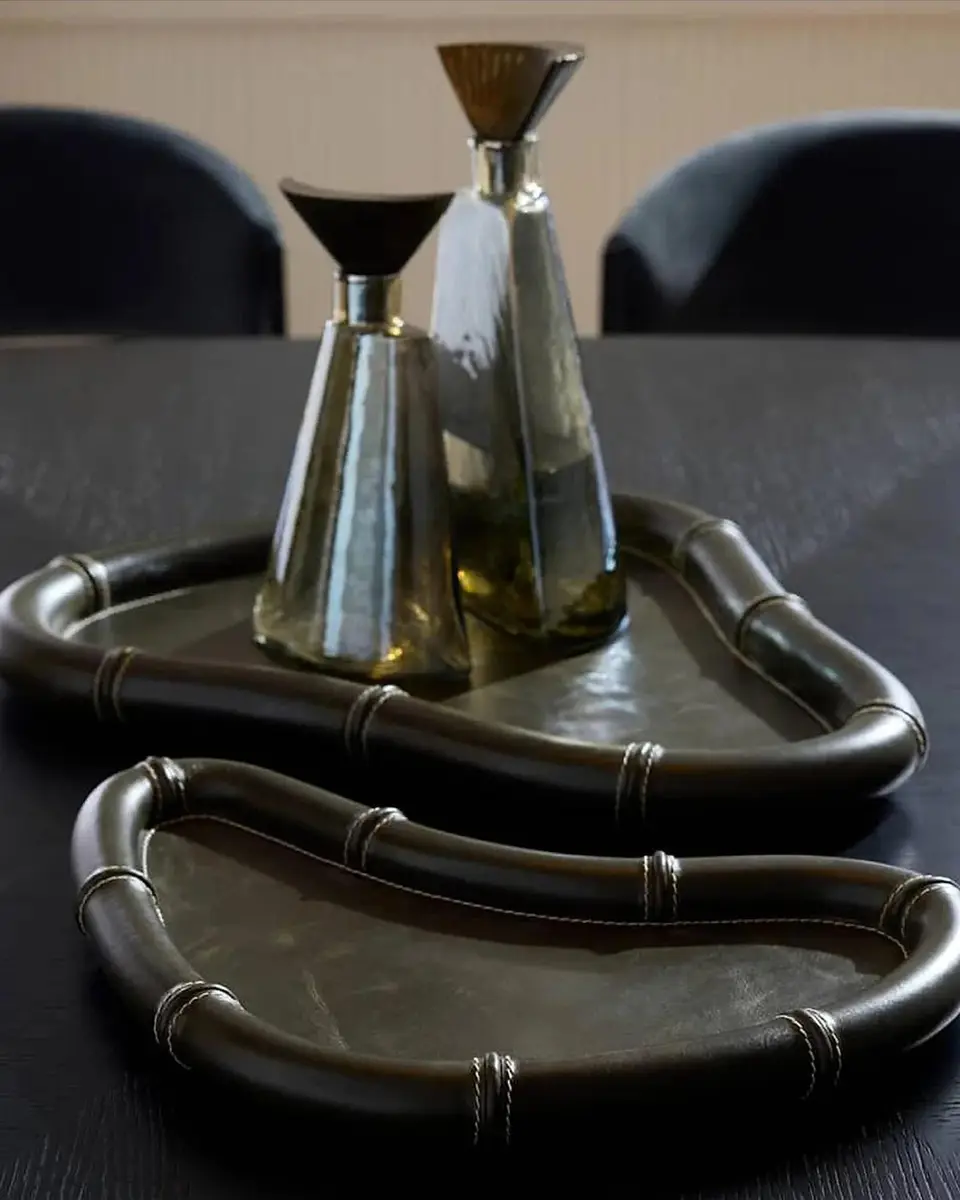 Arteriors Lake Leather 2-Piece Tray Set | Thumbnail 3 Arteriors Lake Leather 2-Piece Tray Set | Thumbnail 3