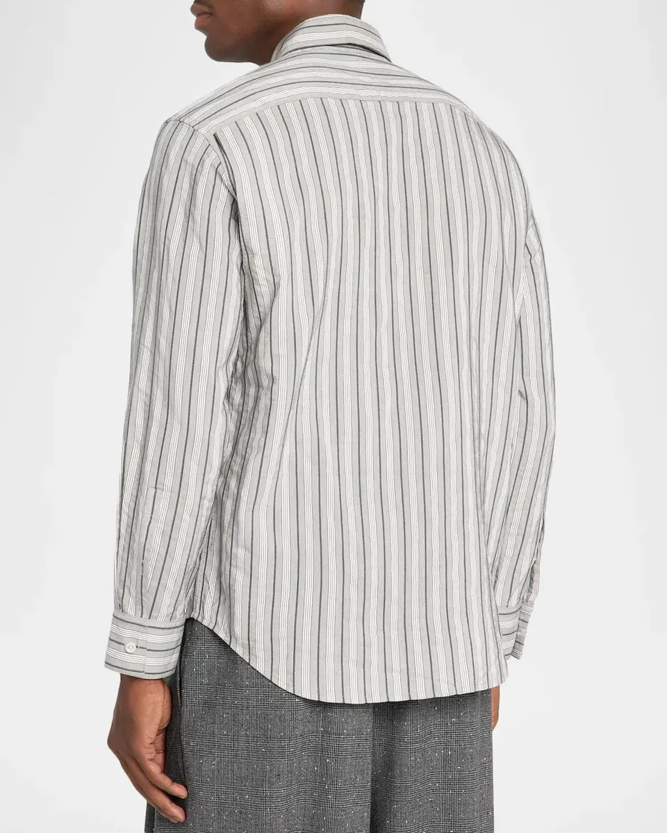 PUBLIC SCHOOL NEW YORK Men's Mccarren Everything is Now Multi-Stripe Button-Front Shirt | Thumbnail 3 PUBLIC SCHOOL NEW YORK Men's Mccarren Everything is Now Multi-Stripe Button-Front Shirt | Thumbnail 3
