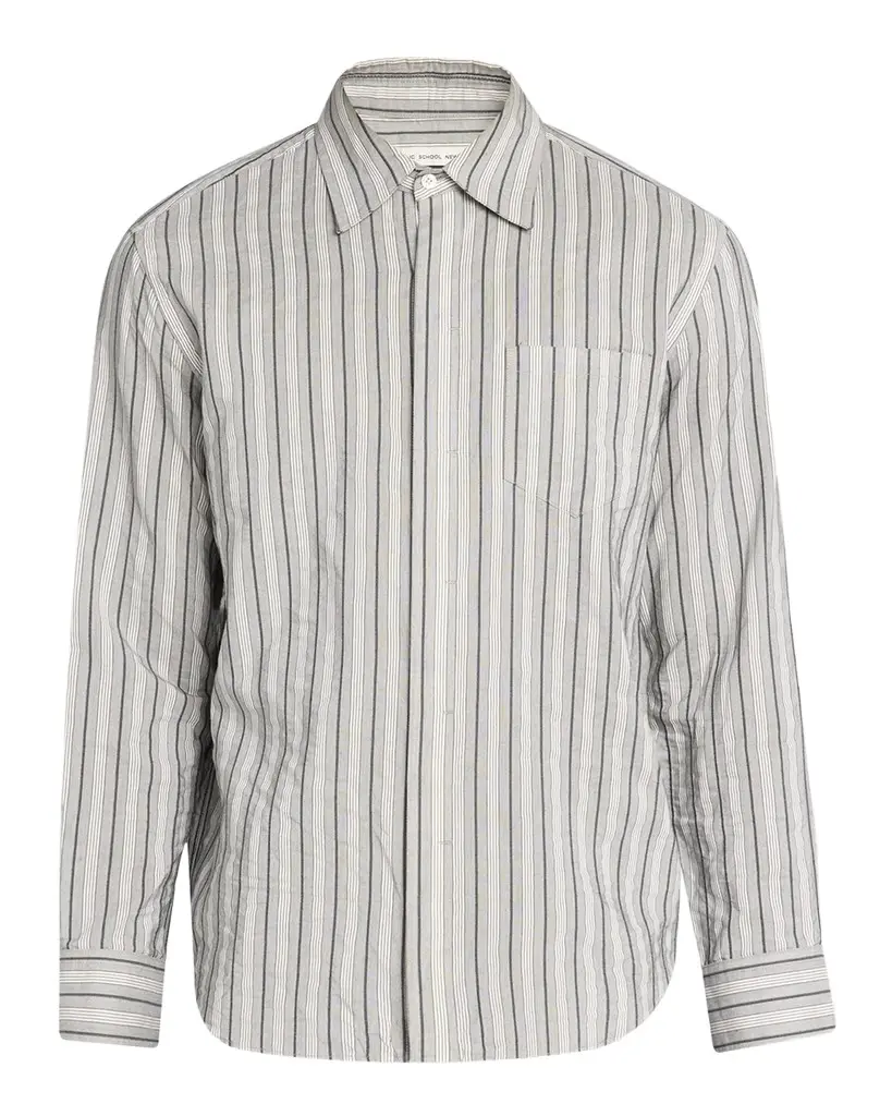 PUBLIC SCHOOL NEW YORK Men's Mccarren Everything is Now Multi-Stripe Button-Front Shirt