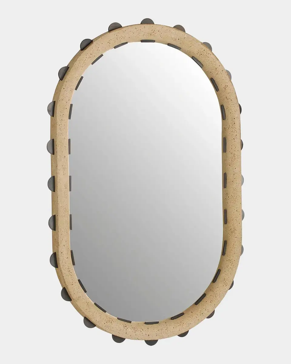 Arteriors Nicolai Resin & Iron Oval Mirror | Thumbnail 2
