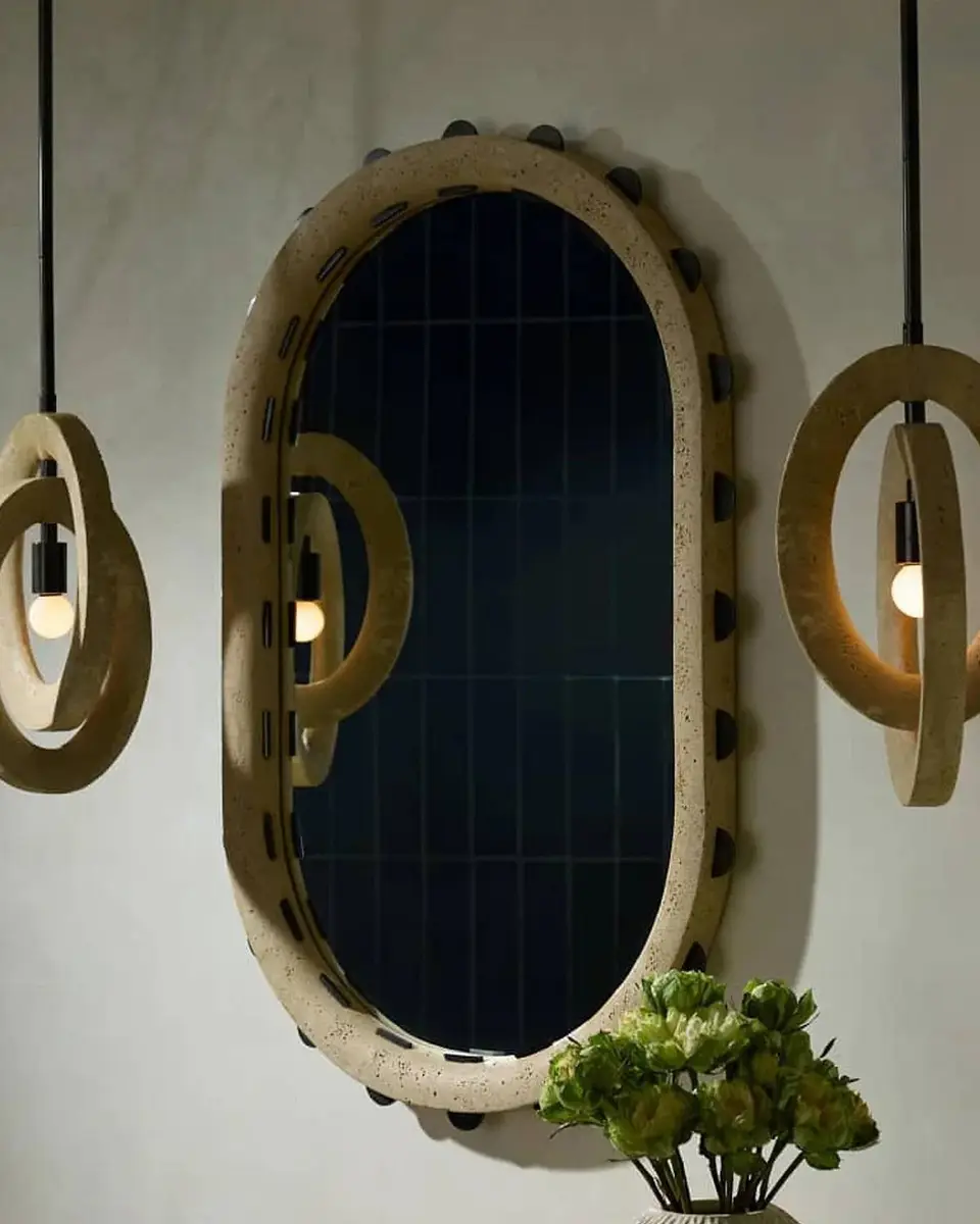 Arteriors Nicolai Resin & Iron Oval Mirror | Thumbnail 3