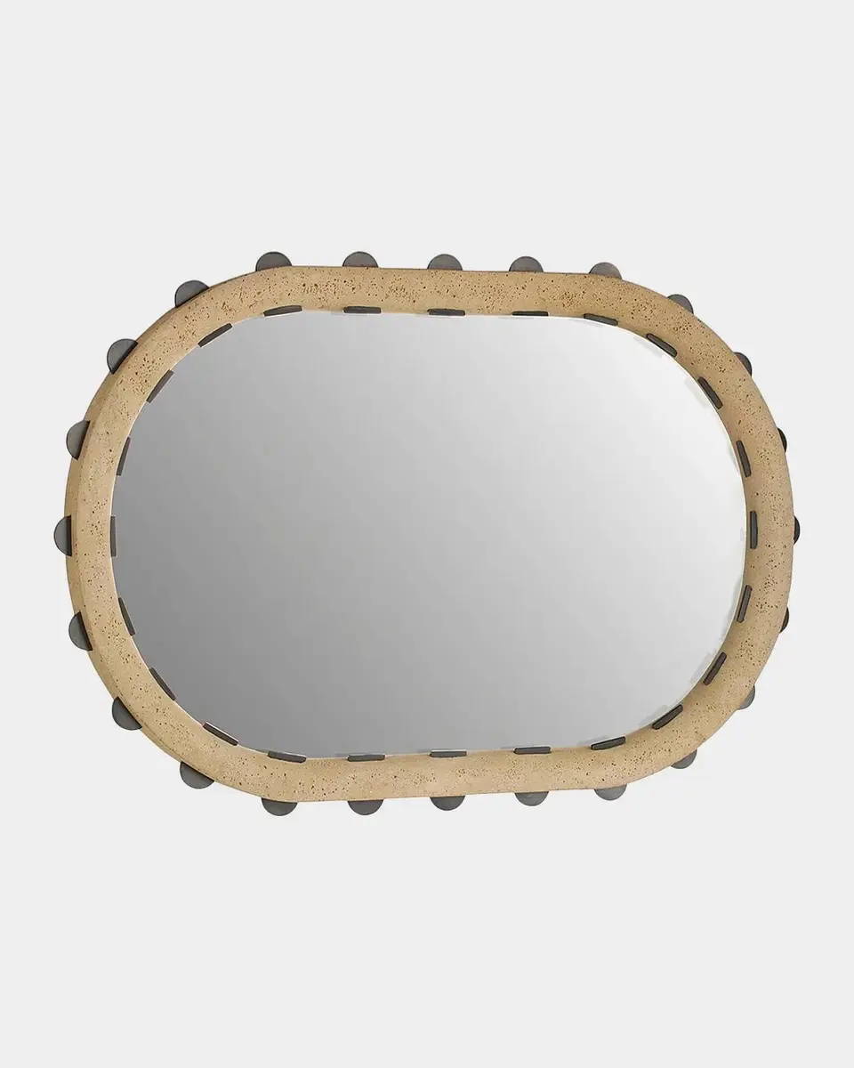 Arteriors Nicolai Resin & Iron Oval Mirror | Thumbnail 4