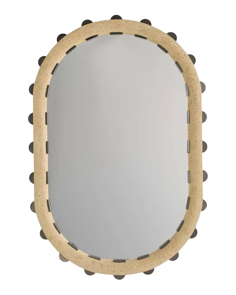 Arteriors Nicolai Resin & Iron Oval Mirror