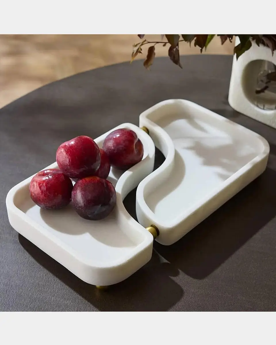 Arteriors Lily Riverstone & Brass Split Tray | Thumbnail 3 Arteriors Lily Riverstone & Brass Split Tray | Thumbnail 3