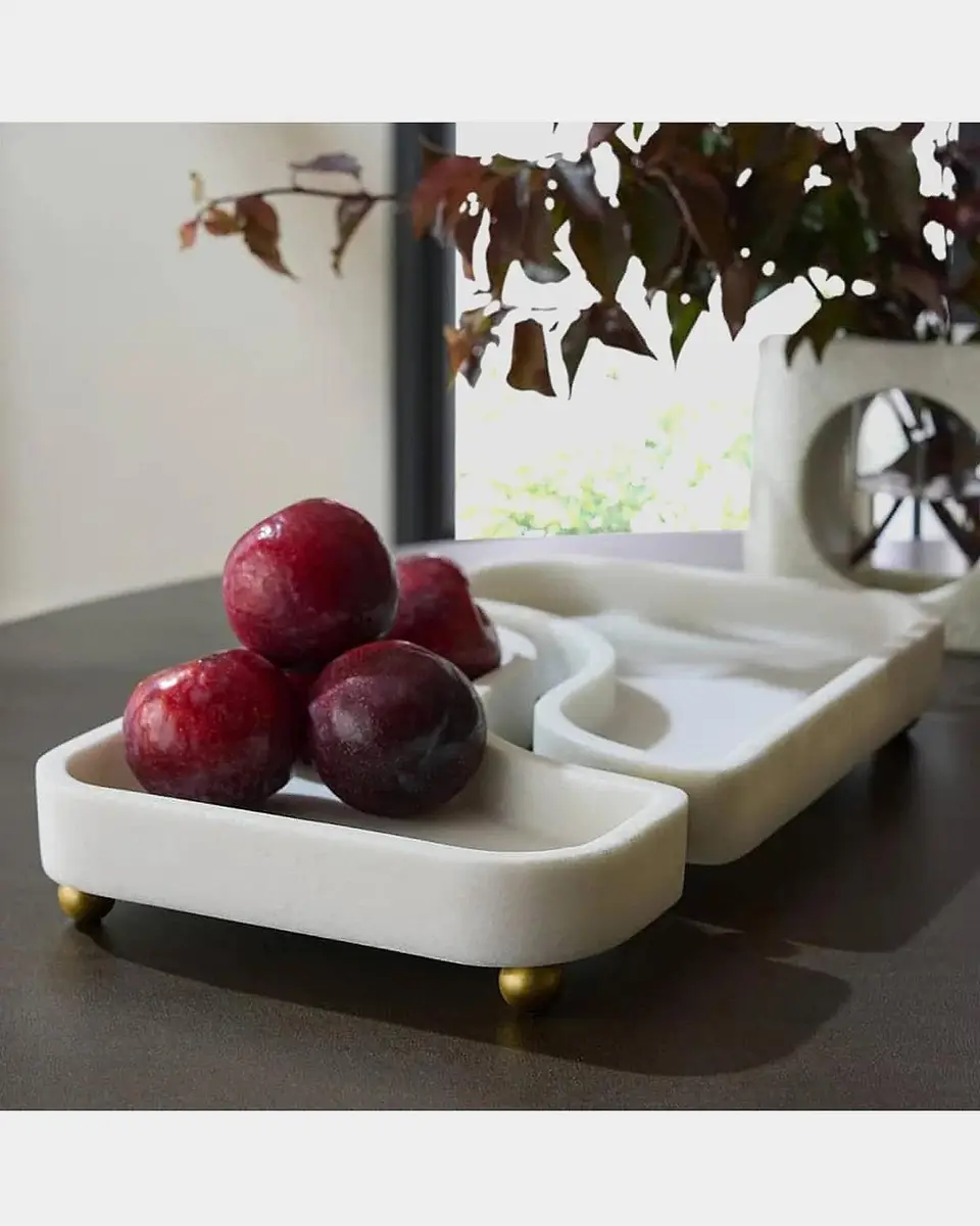 Arteriors Lily Riverstone & Brass Split Tray | Thumbnail 4 Arteriors Lily Riverstone & Brass Split Tray | Thumbnail 4