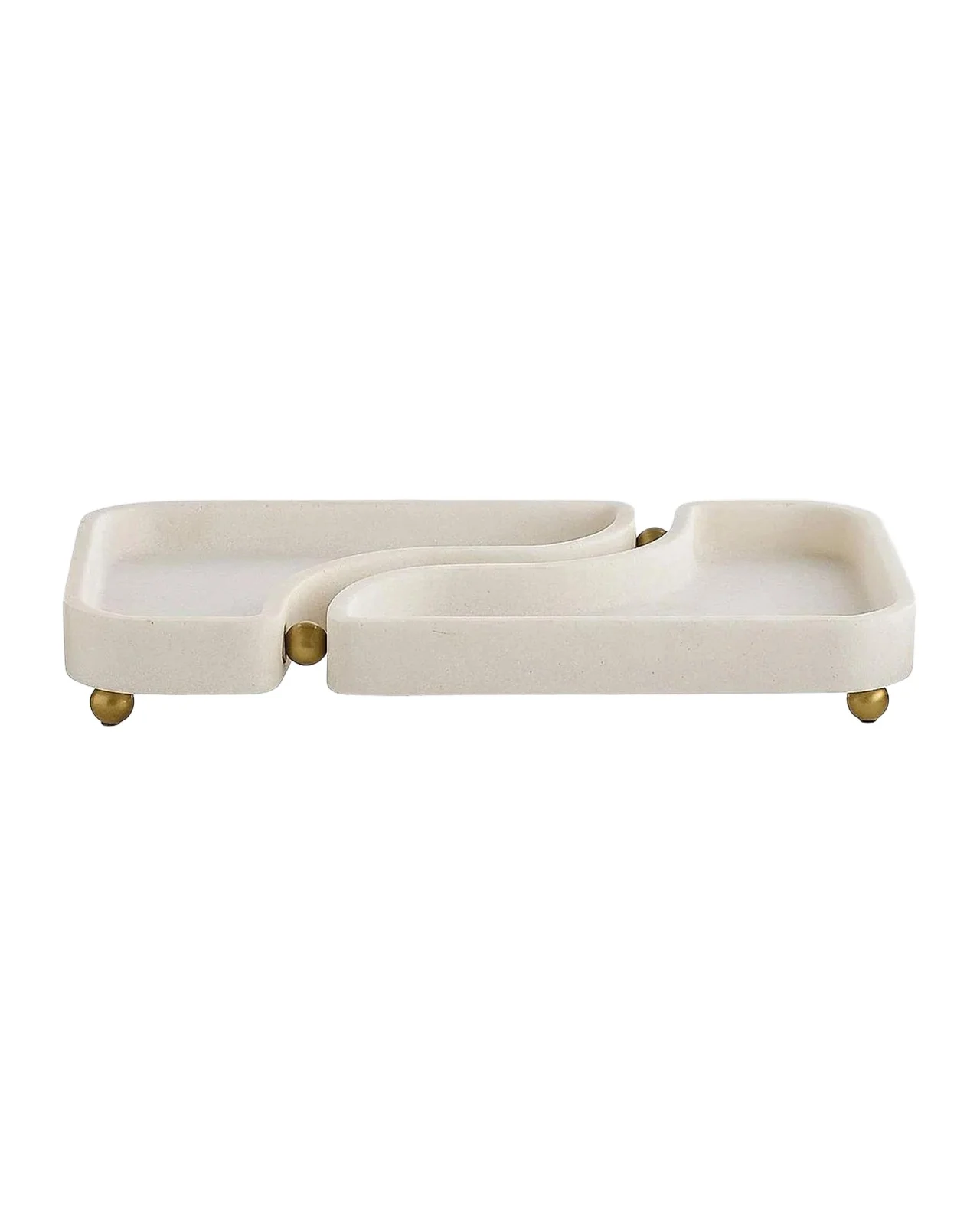 Arteriors Lily Riverstone & Brass Split Tray